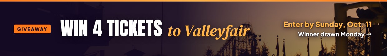Giveaway: win 4 tickets to Valleyfair